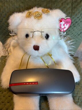 Authentic Prada Clear Rimless Rectangular Eyeglass Frames with Case Unisex